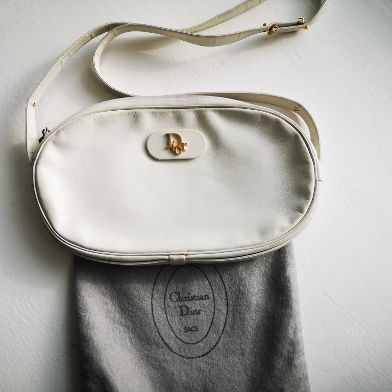 Håndværker Hula hop Krage Flot creme/hvid taske fra Christian Dior - Tasker - LuxurySales